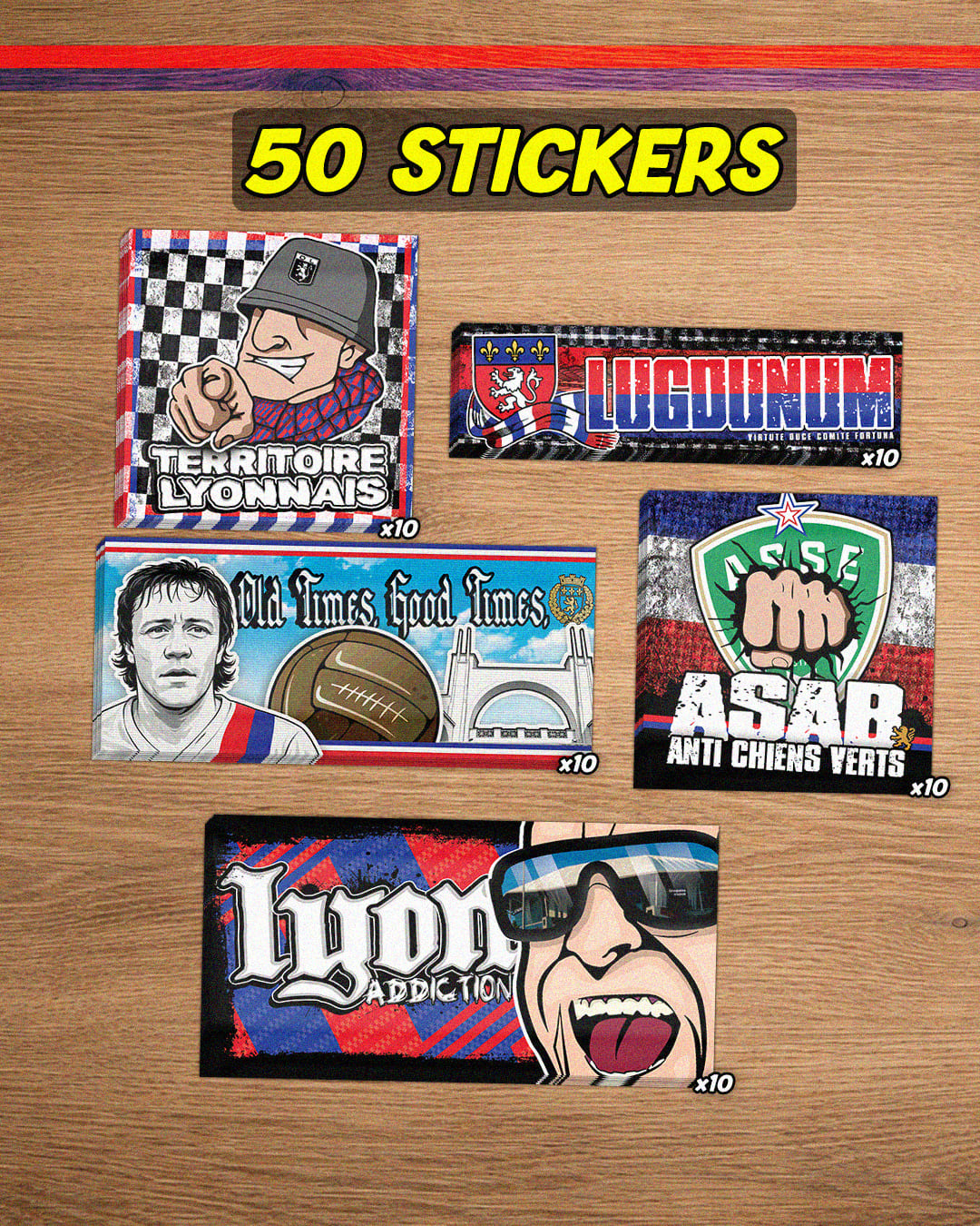 50 Stickers Lyon - Deck